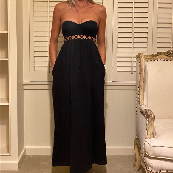 Mara Hoffman black strapless maxi dress - Picture 3 of 11